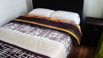 Hypo-allergenic bedding, down duvets, in-room safe