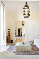 32-inch flat-screen TV with satellite channels