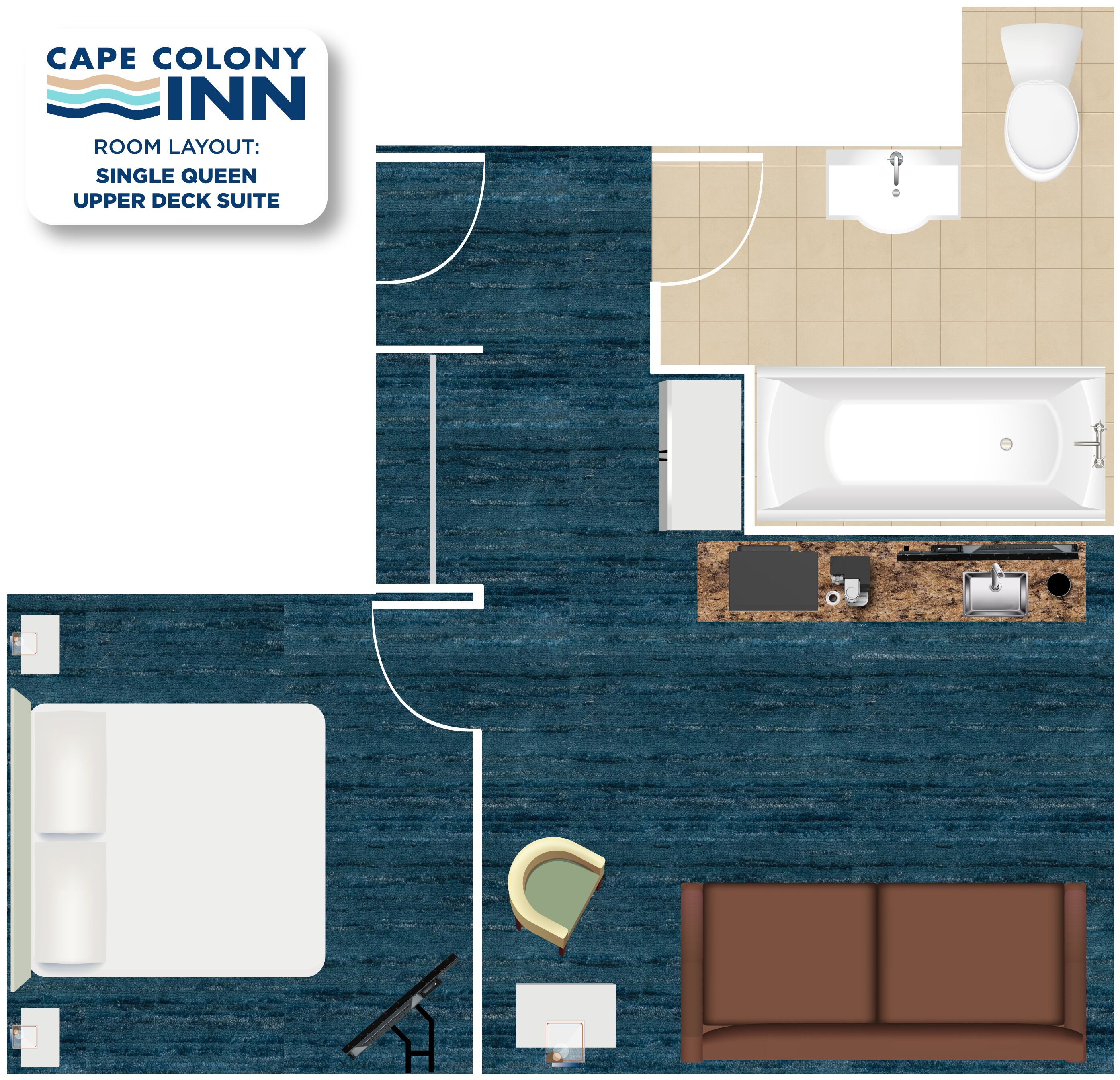 standard suite | living area | flat-screen tv