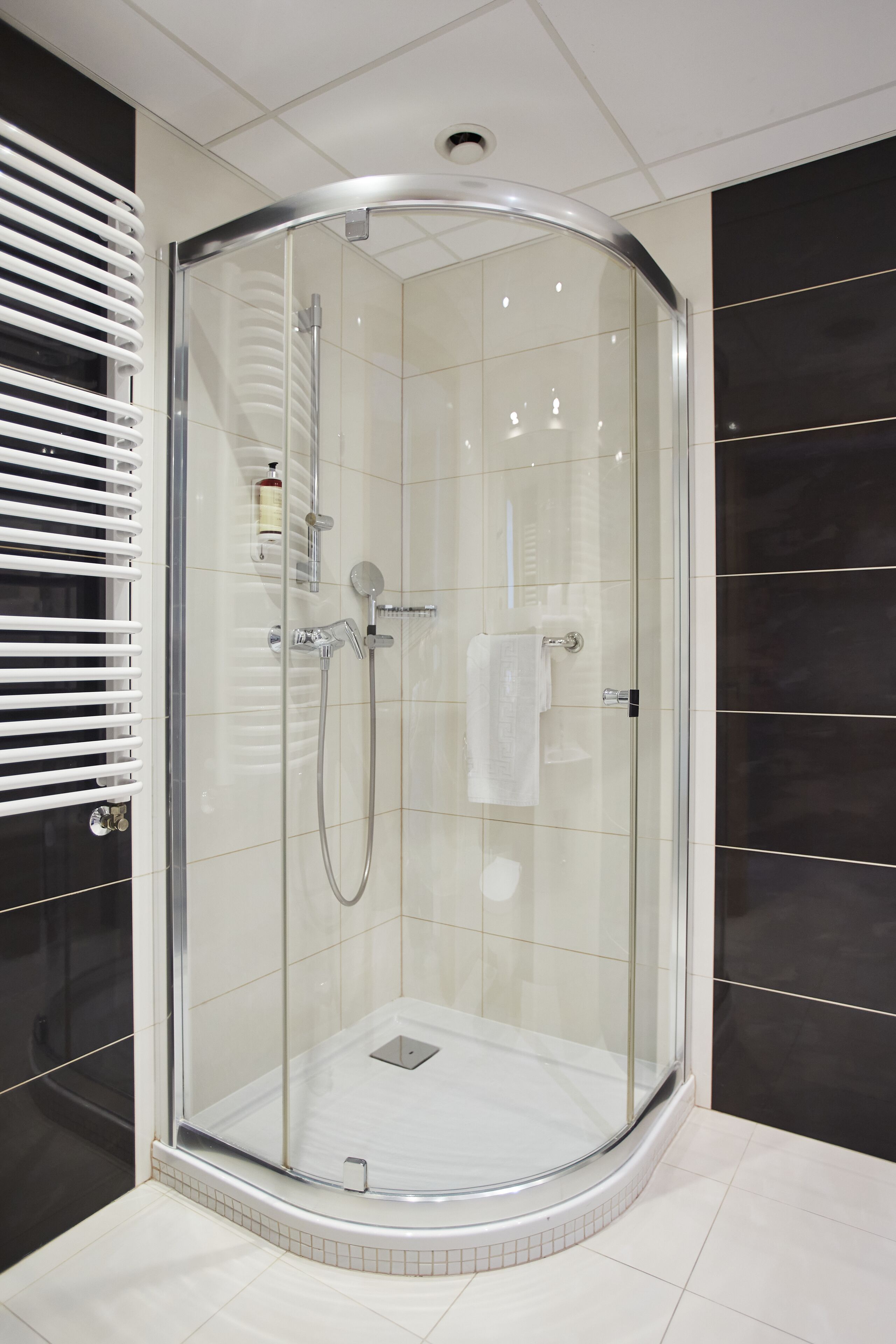 standard double room | bathroom | hair dryer, towels