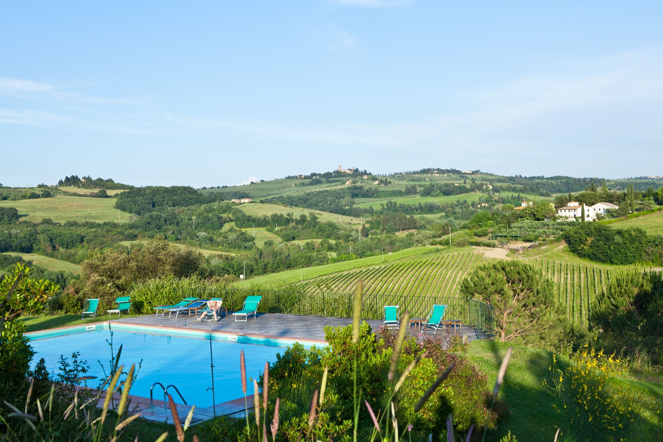 Outdoor pool, open 8:00 AM to 8:00 PM, sun loungers