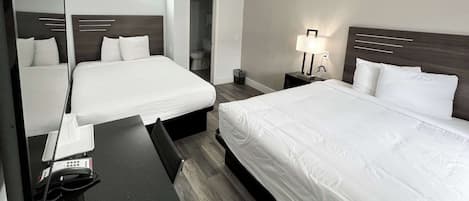 Down comforters, desk, blackout drapes, free WiFi