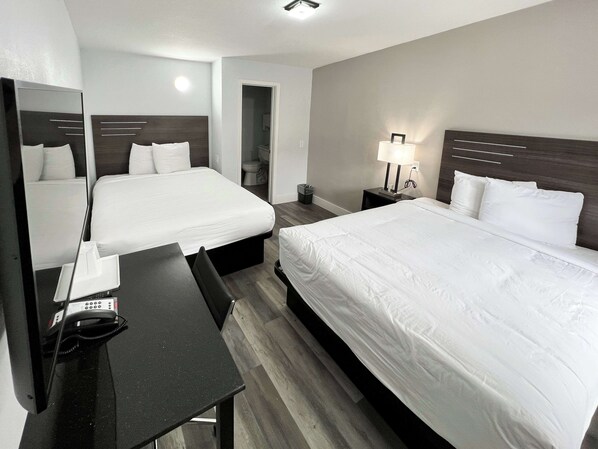 Down comforters, desk, blackout drapes, free WiFi