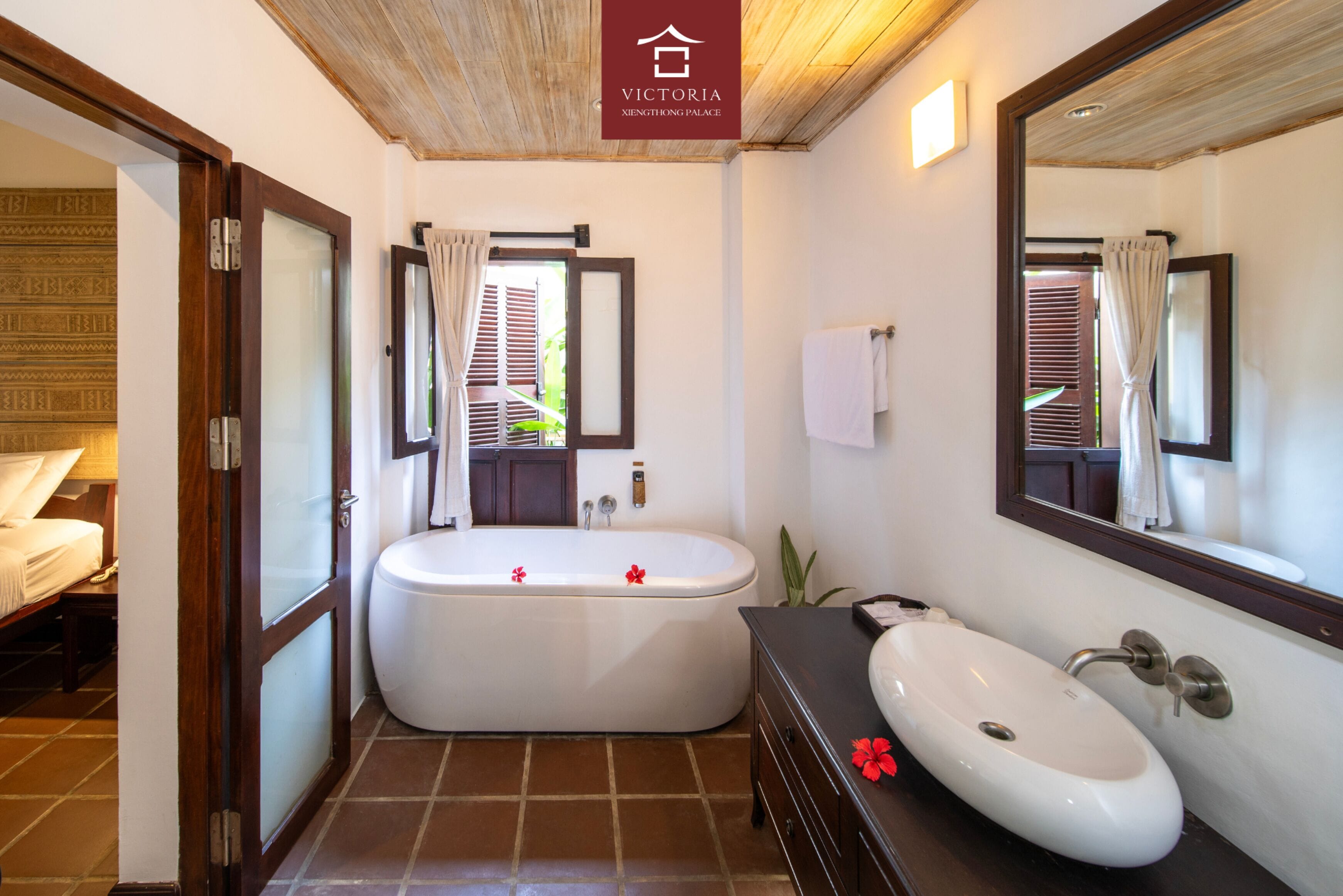 mekong suite | bathroom | separate bathtub and shower, deep-soaking bathtub, rainfall showerhead