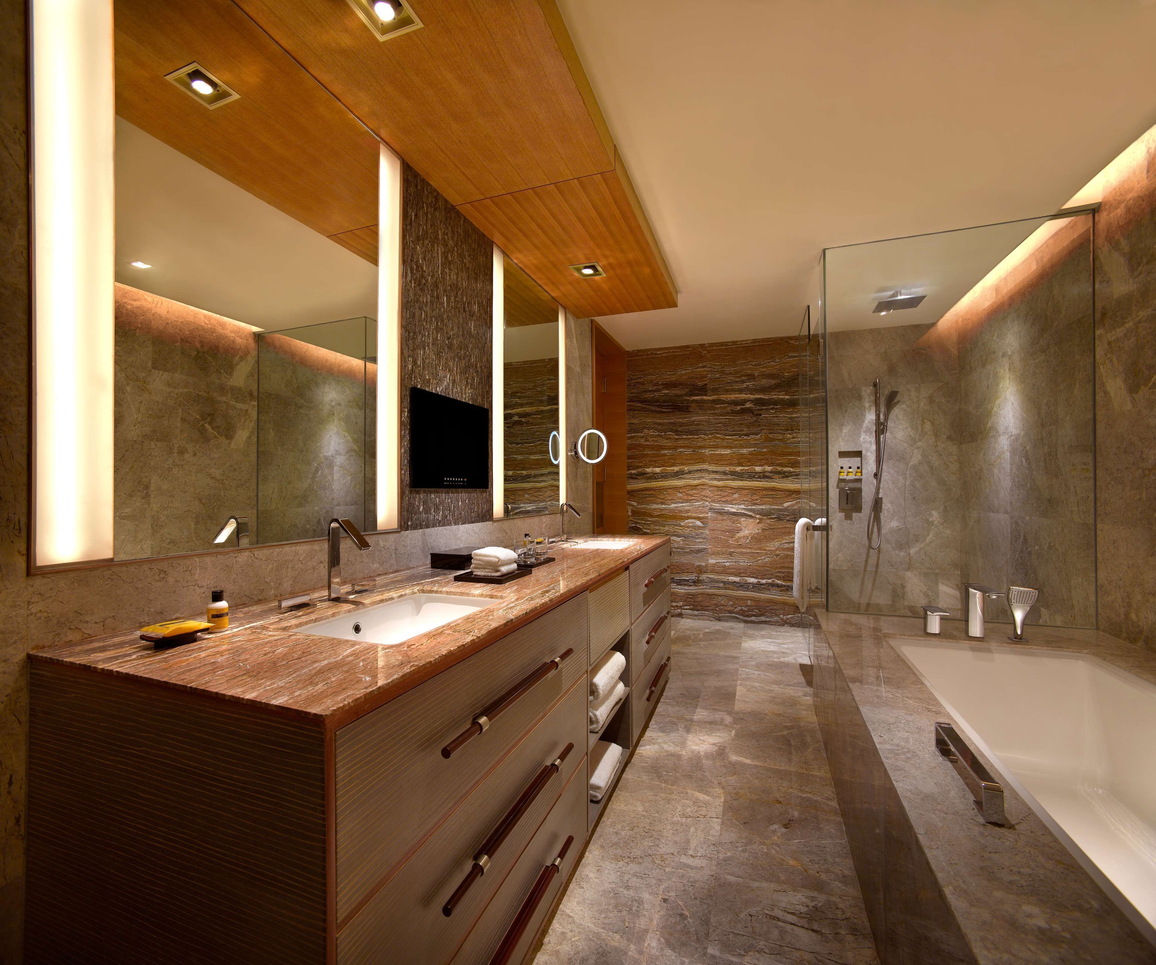 regency executive suite, 1 king bed (23f-27f) | bathroom | separate bathtub and shower, hair dryer, bathrobes, bidet