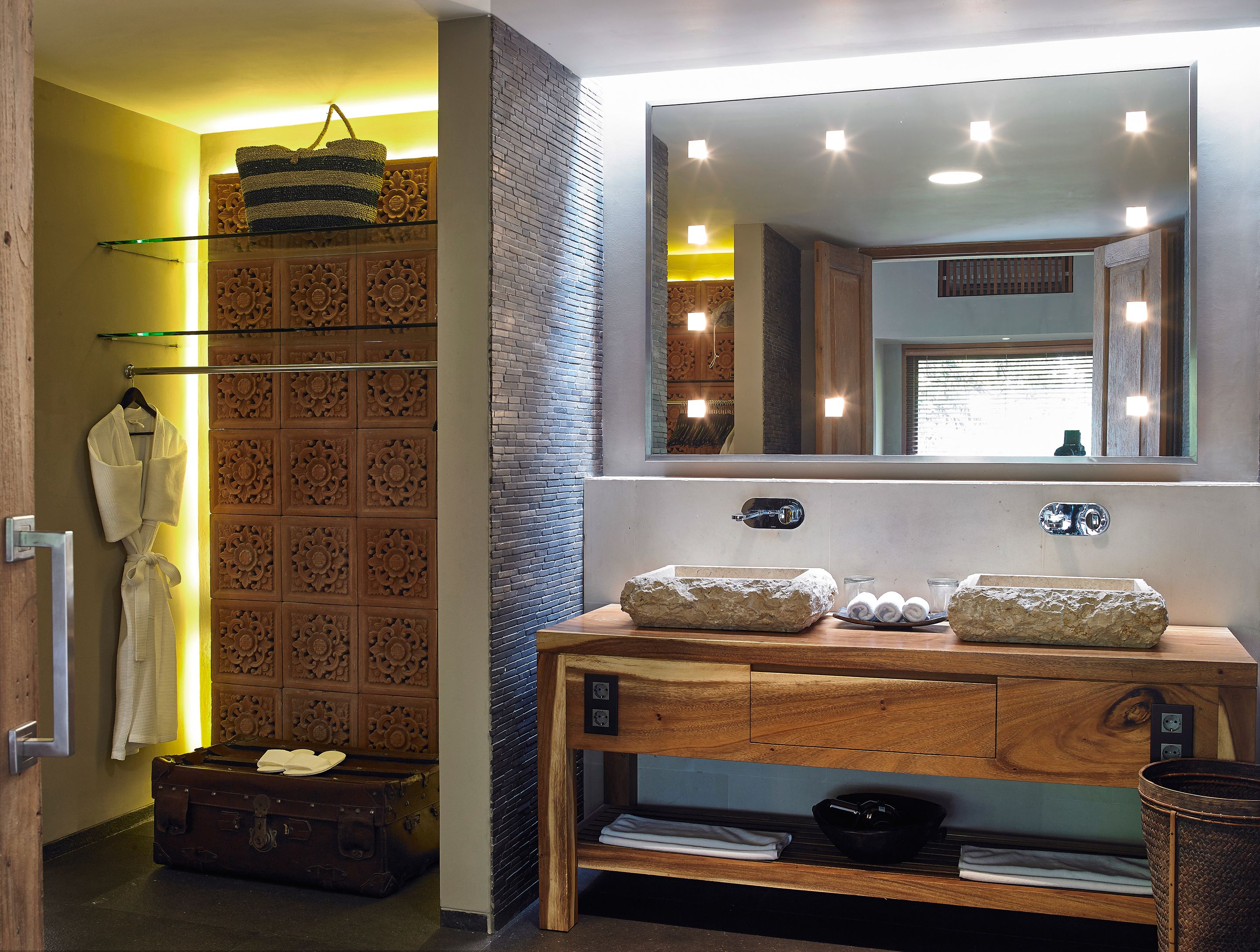 bamboo pool villas | bathroom | deep-soaking bathtub, free toiletries, hair dryer, bathrobes