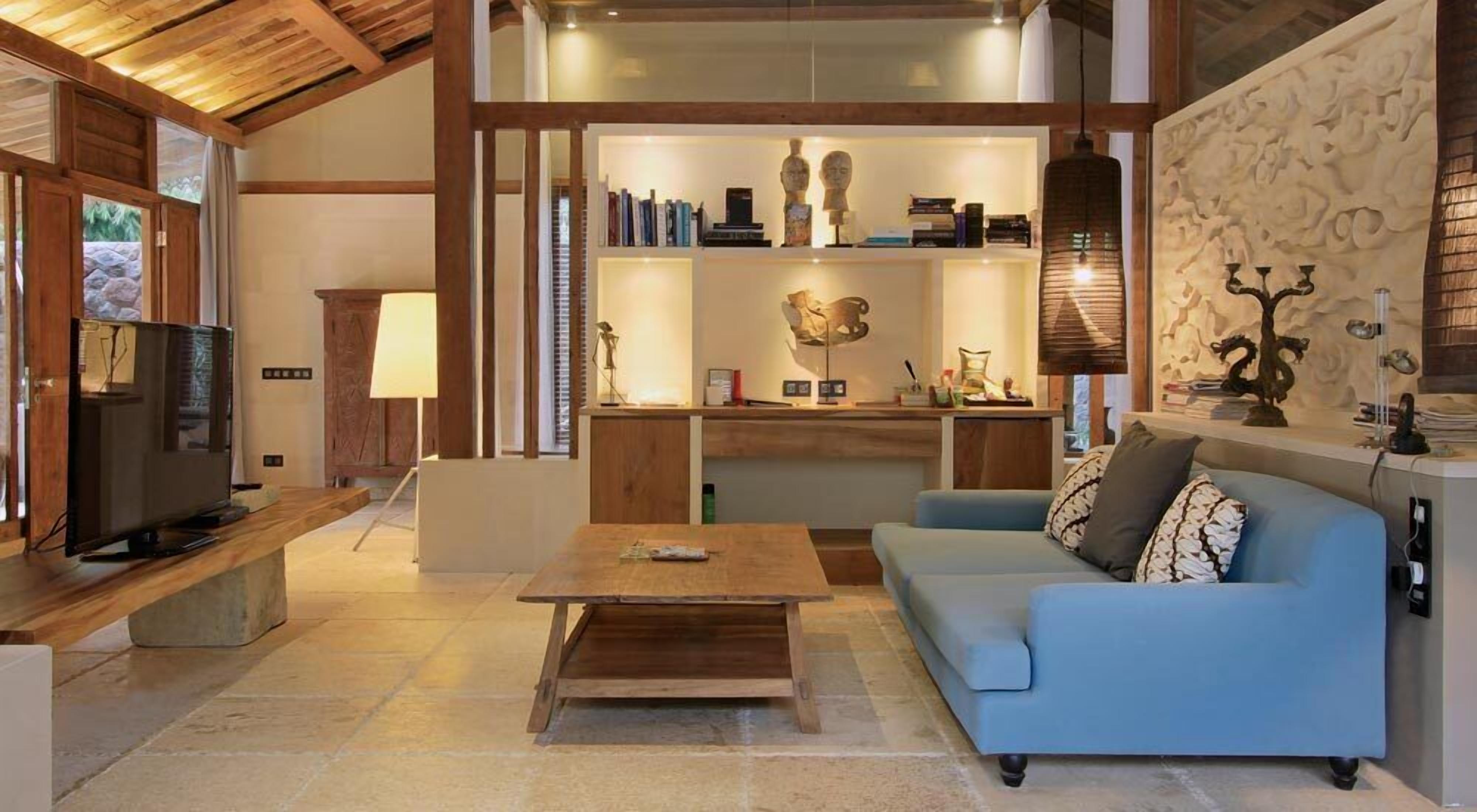 villa residence, 2 bedroom, private pool | living area | lcd tv, fireplace, dvd player, ipod dock