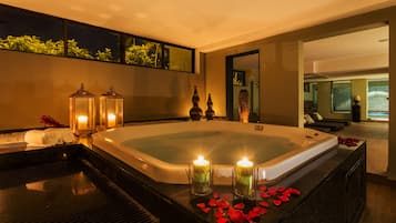 Salas de tratamientos para parejas, bañera de hidromasaje, baño turco