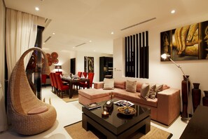 55-inch flat-screen TV with cable channels, LCD TV, DVD player