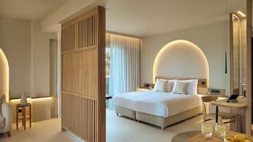 Azure Sky Seaview Jetted Pool Loft Suite | Minibar, desk, blackout curtains, iron/ironing board