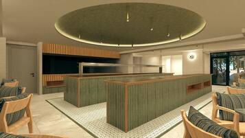 Frukost och middag serveras