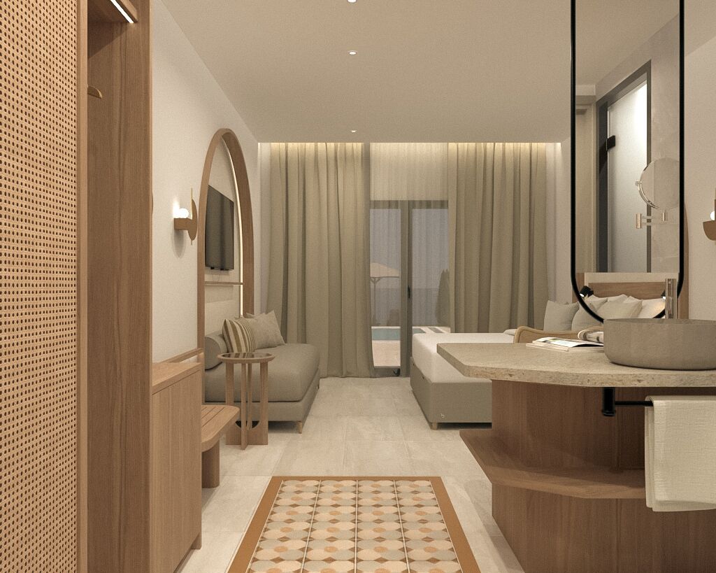 Habitación doble | Minibar, escritorio, cortinas opacas y tabla de planchar con plancha