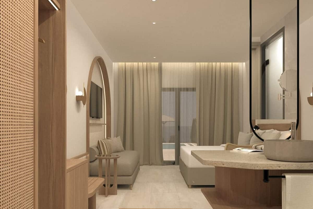 Habitación doble | Minibar, escritorio, cortinas opacas y tabla de planchar con plancha