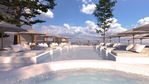 2 piscinas al aire libre, sombrillas, tumbonas