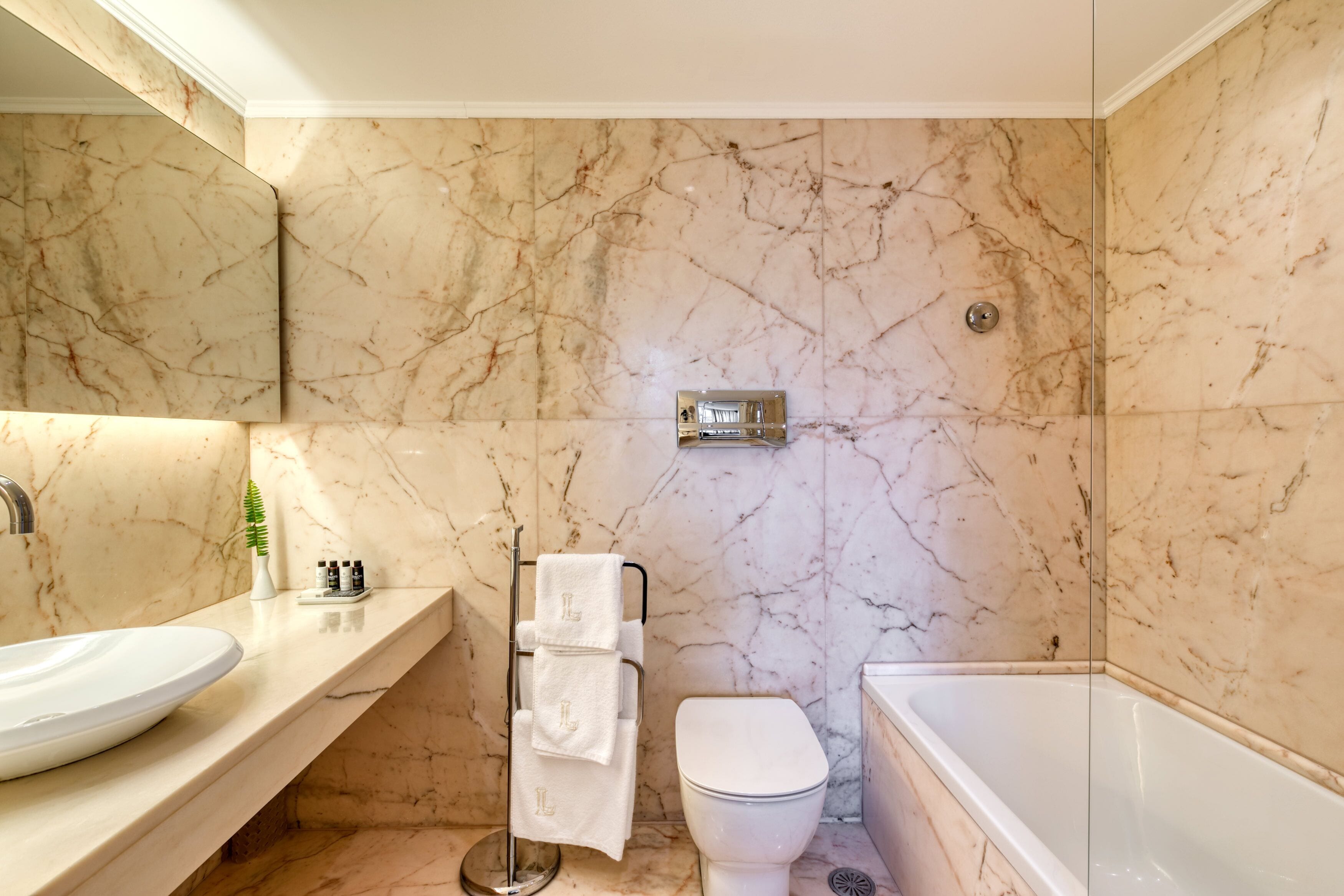 free toiletries, hair dryer, bathrobes, slippers