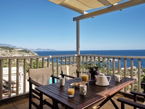 Traditional Villa, 2 Bedrooms, Private Pool, Sea View | Balcony view