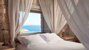 Villa Tradizionale, 2 camere da letto, piscina privata, vista mare | Biancheria da letto di alta qualità, copriletto in piuma