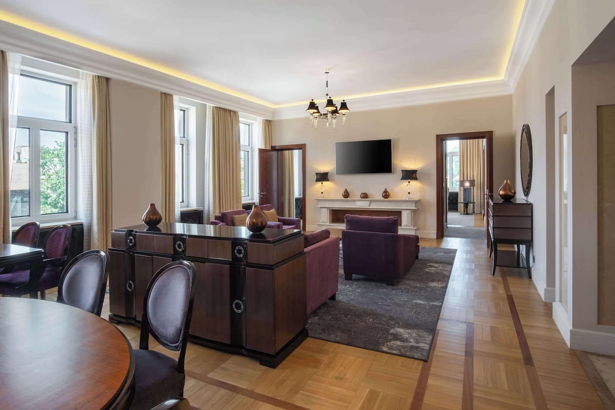 Presidential Suite, 1 King Bed | Living area | LCD TV, pay movies