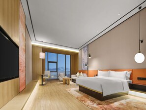 Televisión LCD y piso con calefacción