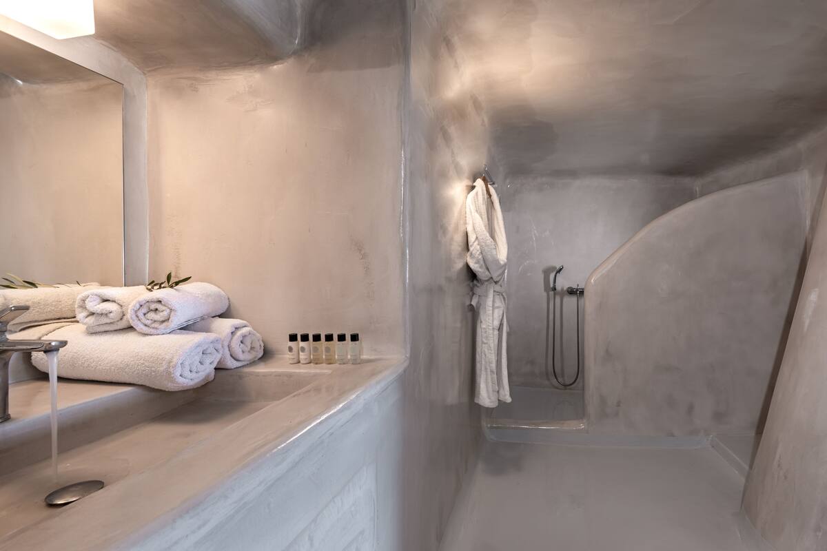 standard suite | bathroom | shower, designer toiletries, hair dryer, bathrobes