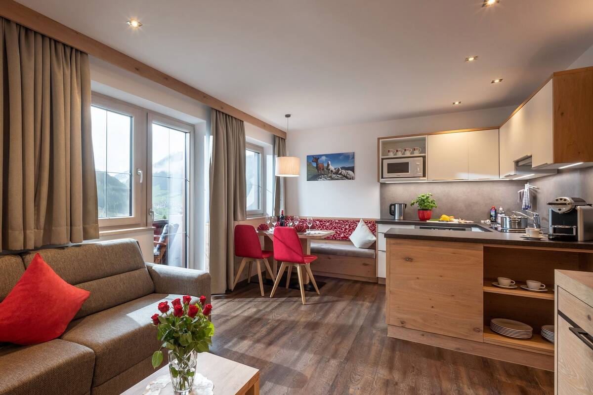 Apartment, 1 Bedroom, Balcony (Ahornspitze) | Living area | Flat-screen TV, ping pong