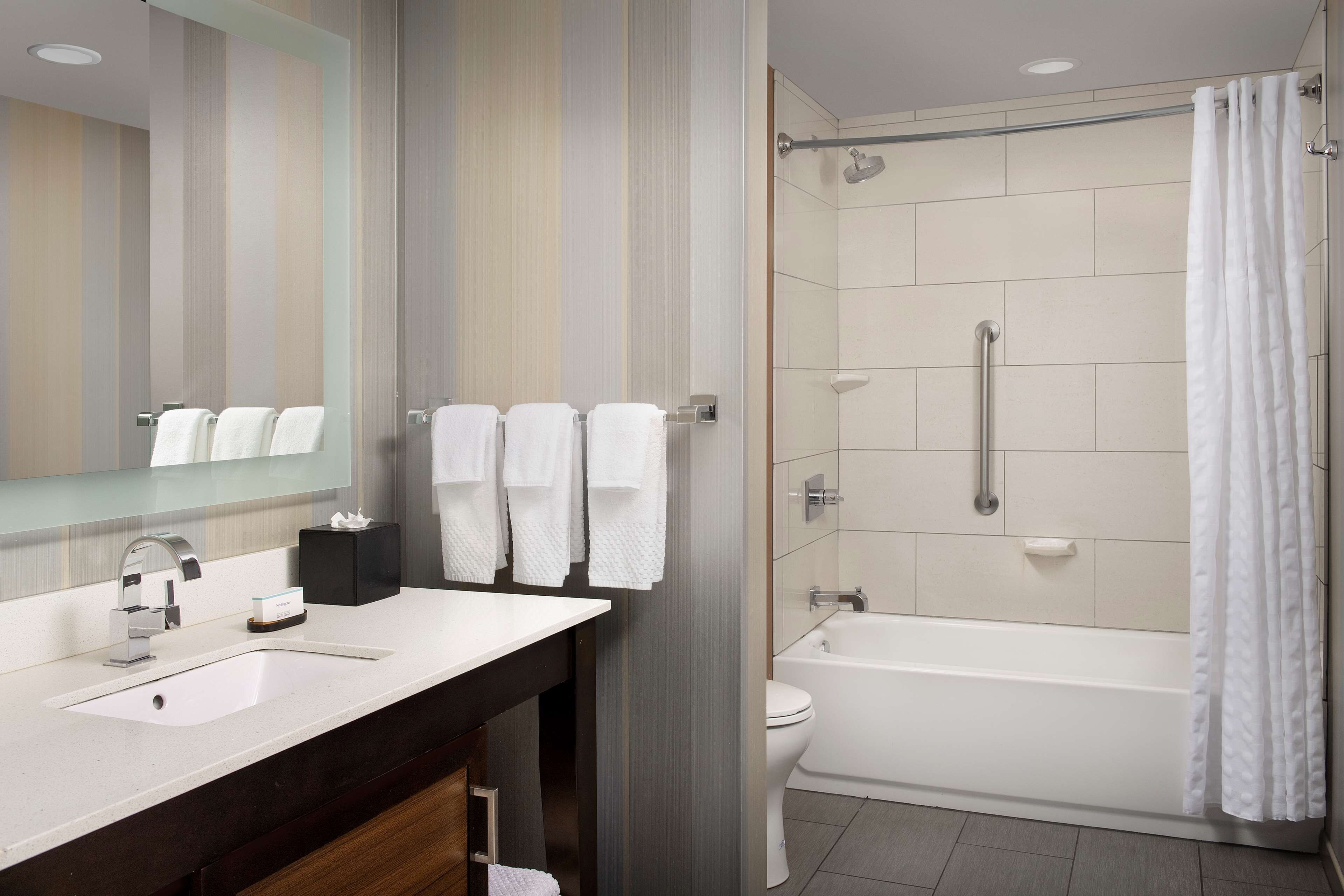 free toiletries, hair dryer, towels