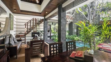 Villa, 2 Bedrooms, Private Pool | Living room | 32-inch Smart TV with digital channels, TV