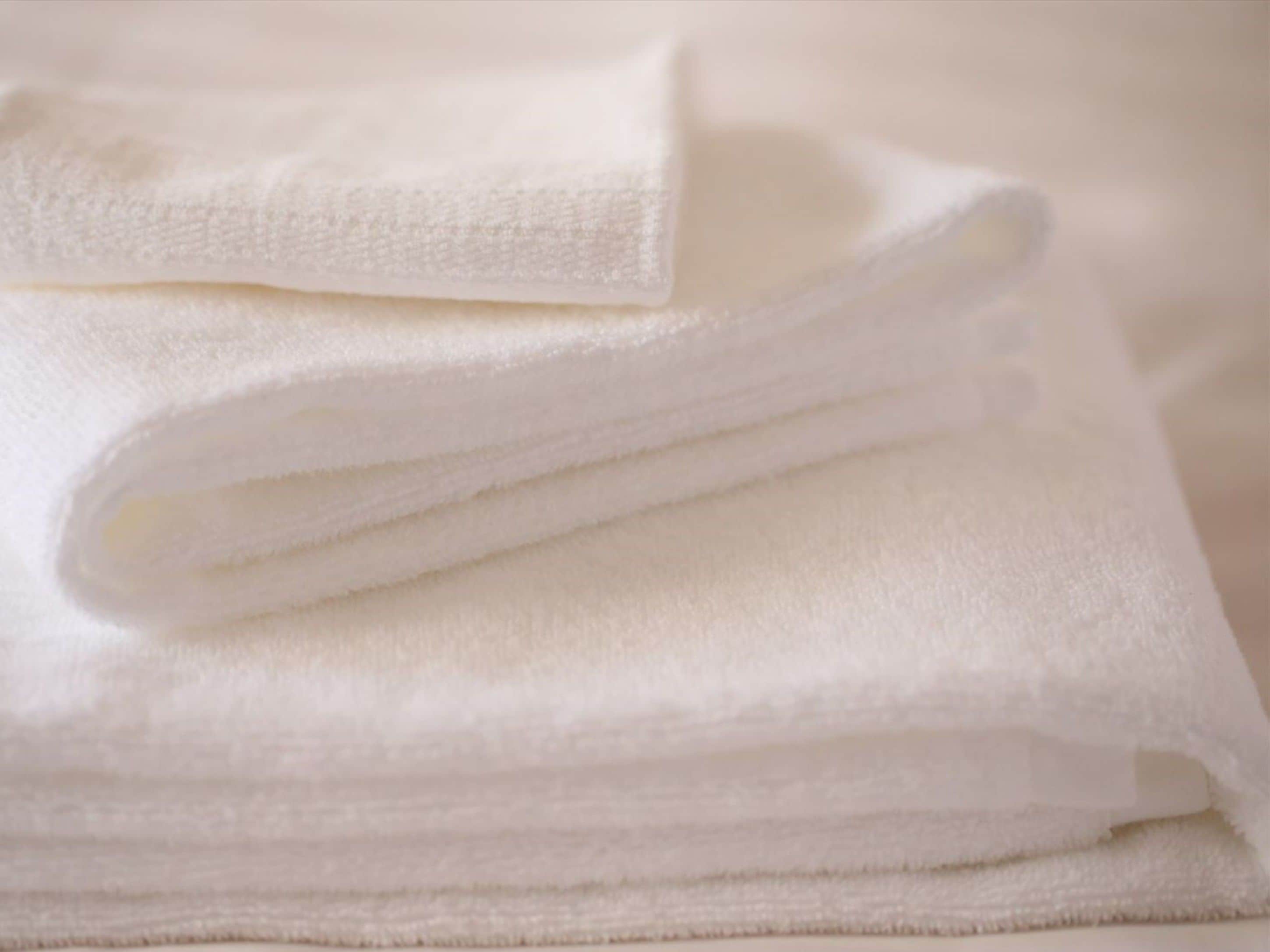 A stack of white towels.