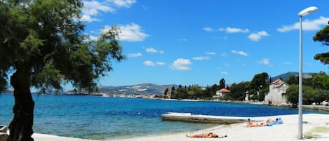 On the beach, beach cabanas, beach bar