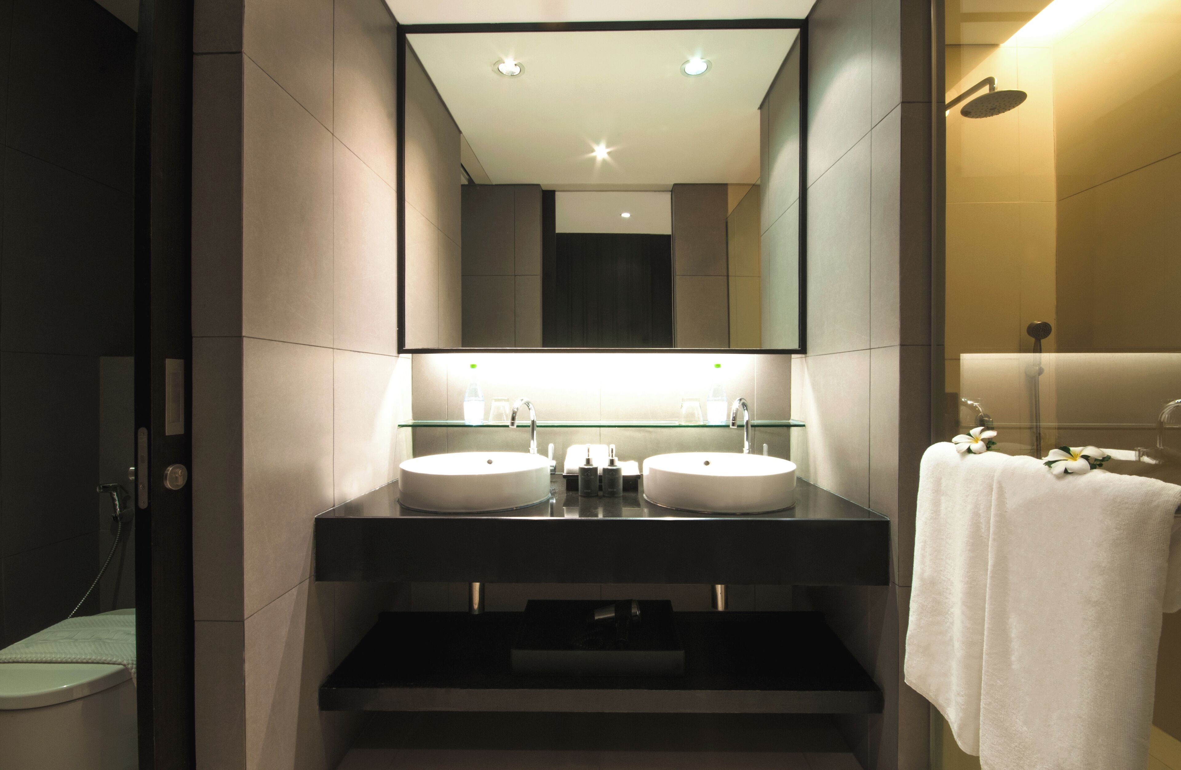 free toiletries, hair dryer, bathrobes, slippers