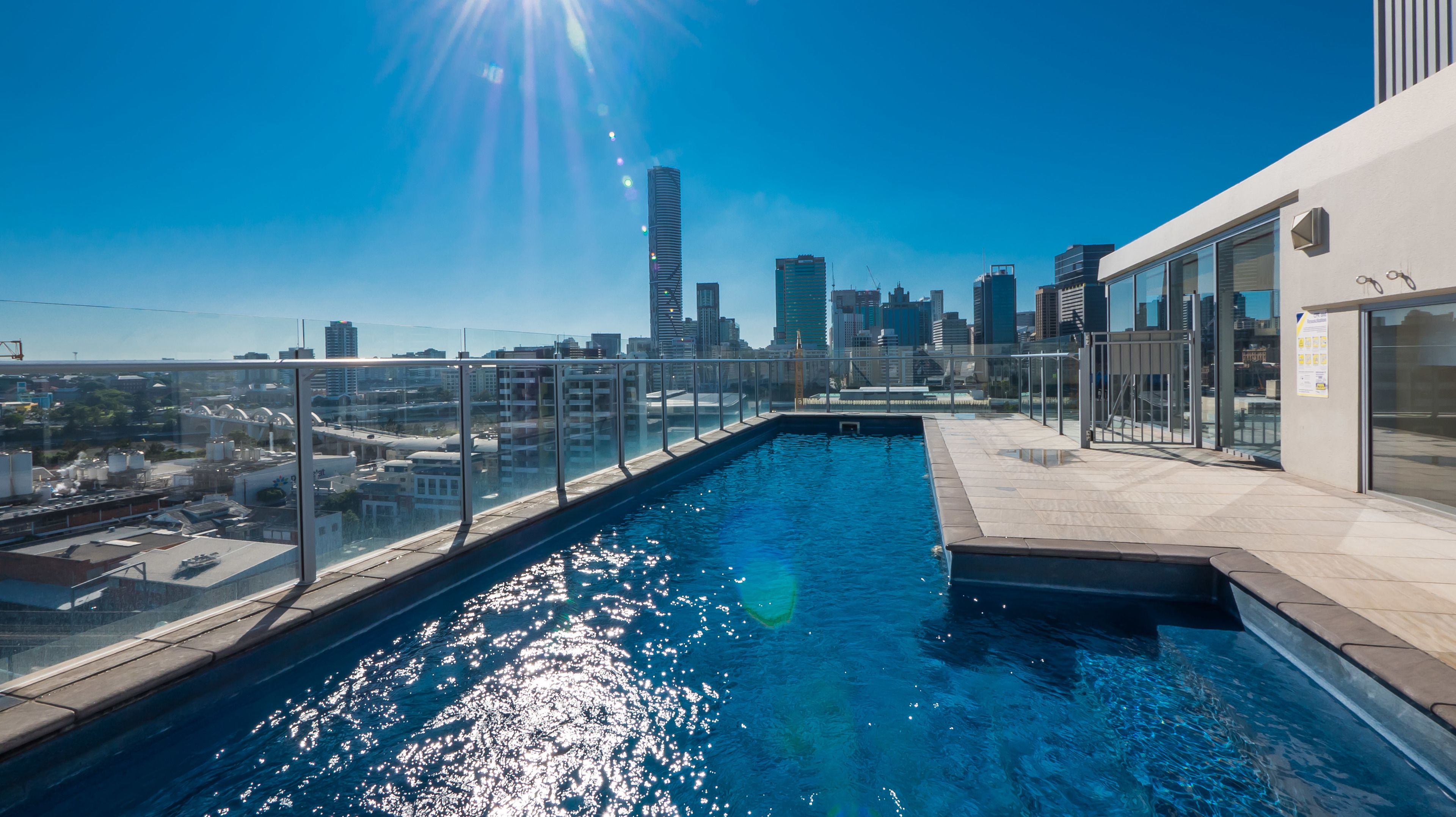 Outdoor pool, a rooftop pool