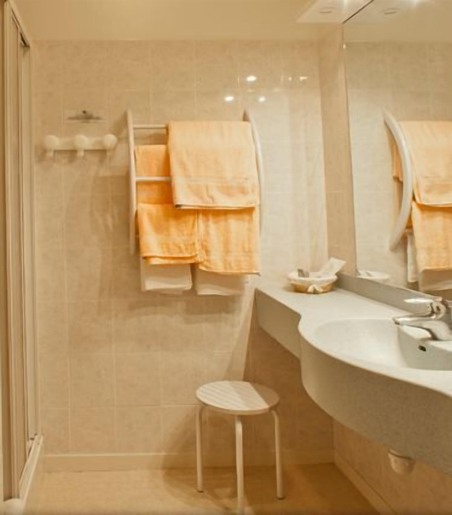 free toiletries, hair dryer, towels