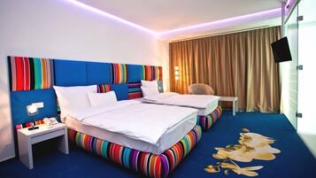 Premium bedding, minibar, in-room safe, desk