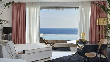 Suite, Private Pool, sea View (LOVER’S) | Ropa de cama de alta calidad y colchones con acolchado adicional