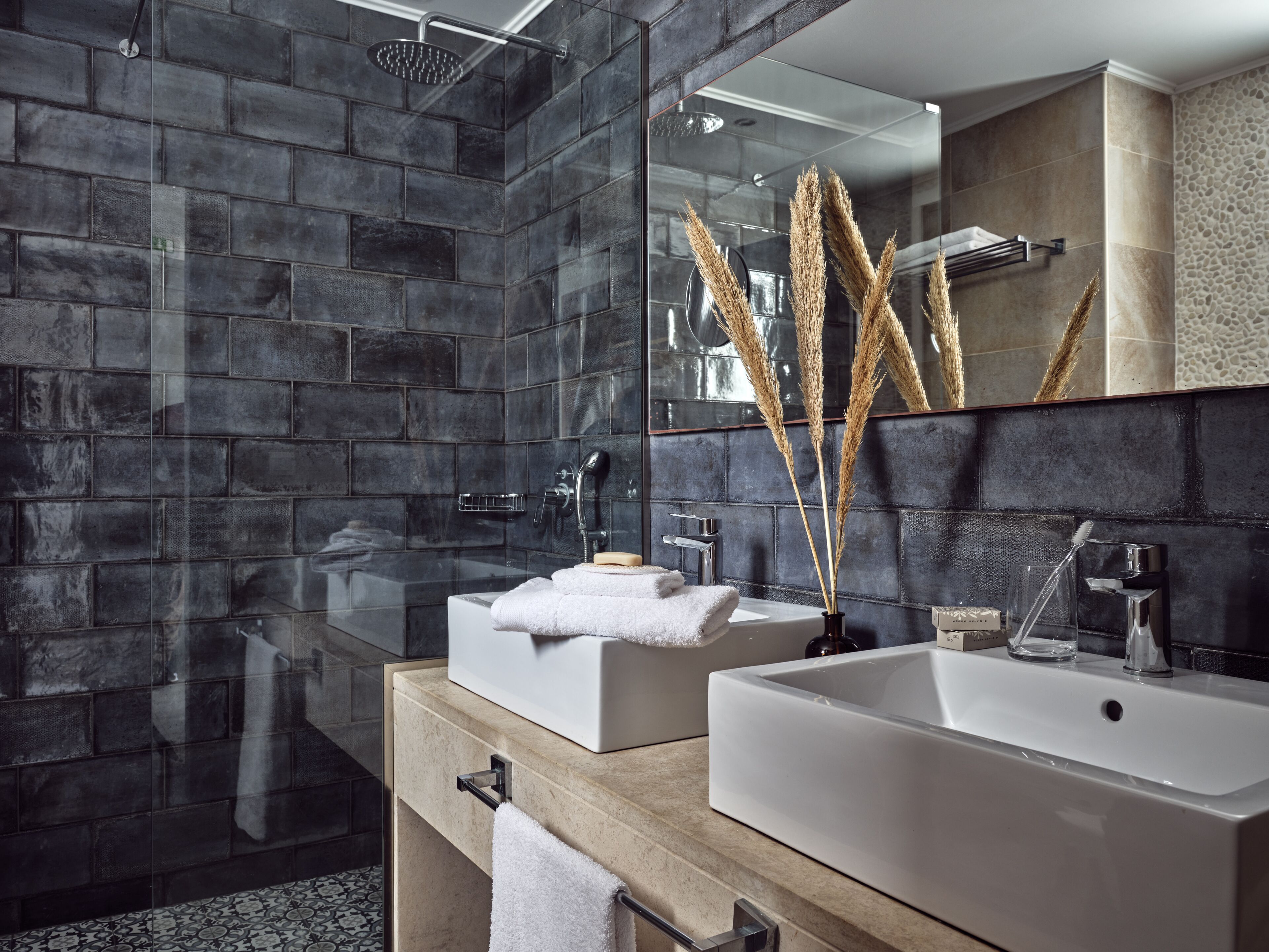 free toiletries, hair dryer, slippers, towels