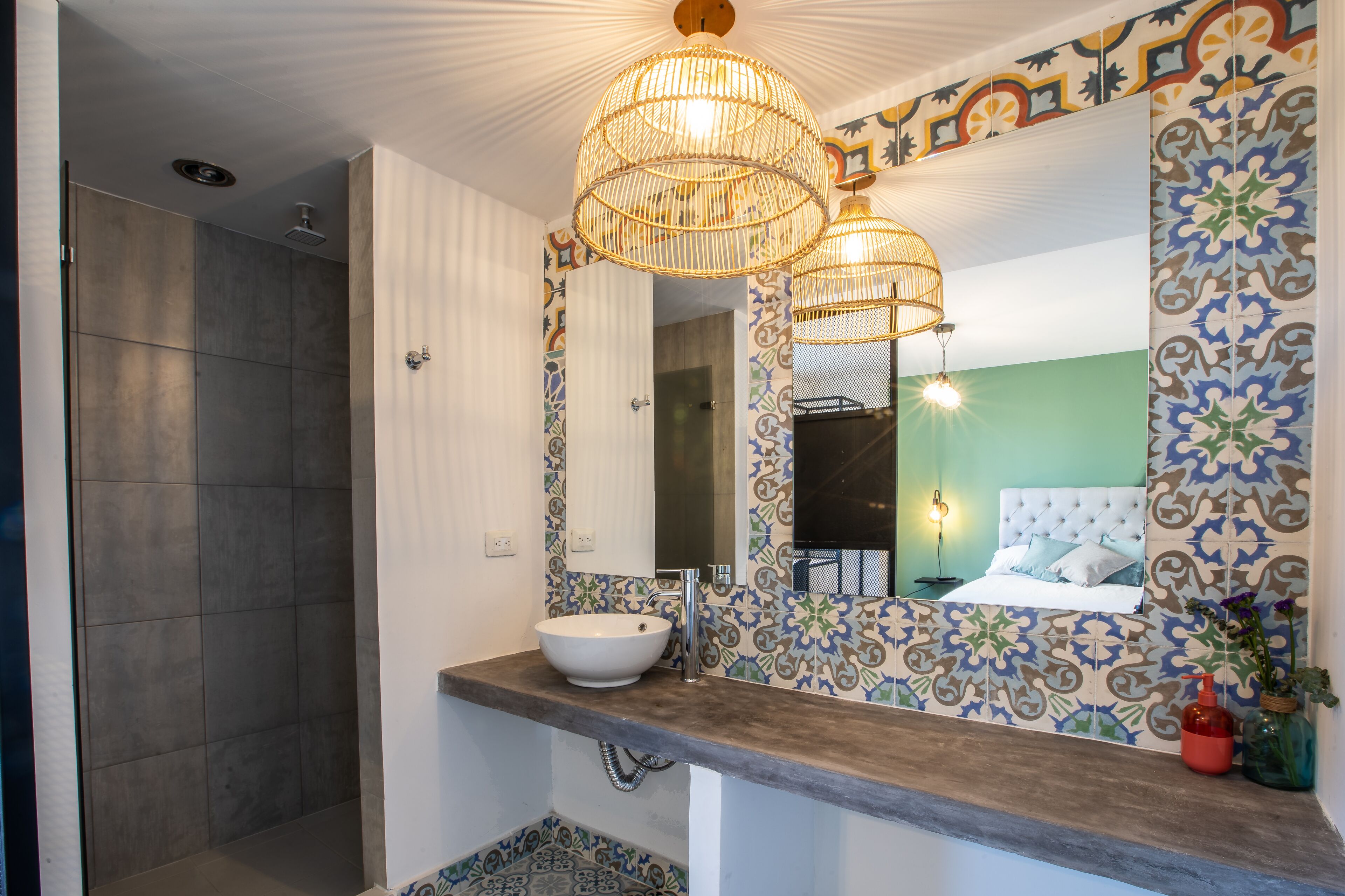 comfort double room | bathroom | shower, rainfall showerhead, towels