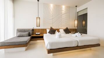 Superior Room, Balcony, Pool View | Minibar, in-room safe, desk, laptop workspace