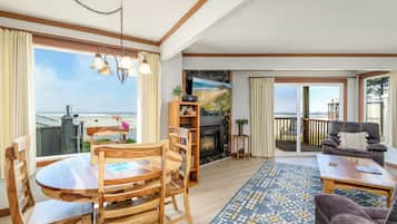 Condo, 1 Bedroom, Non Smoking | Living area | 65-inch LED TV with cable channels, TV, fireplace