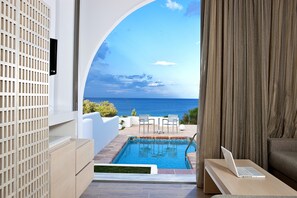 Junior Suite, Private Pool, Sea View | Pool | Indoor pool, 3 outdoor pools, pool umbrellas, sun loungers - Porto Angeli Beach Resort – All Inclusive (Rhodes)