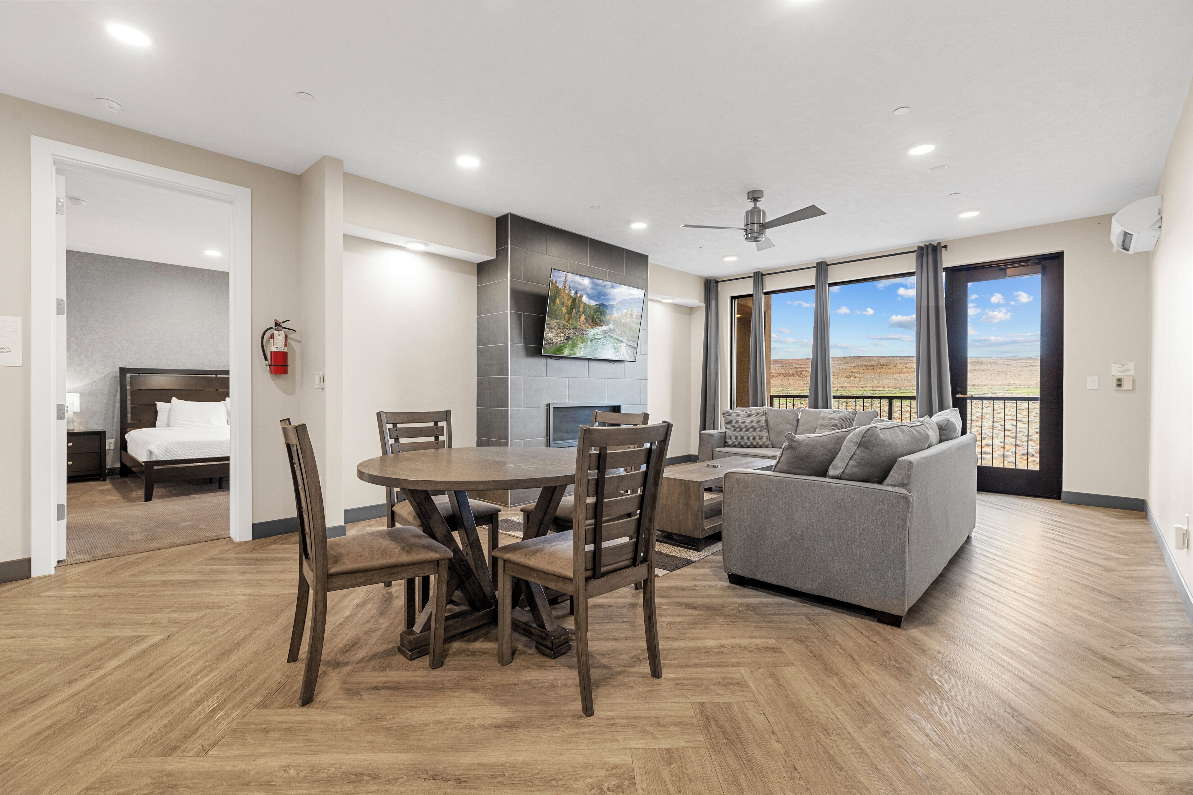 two bedroom deluxe condo | living room | 32-inch smart tv with digital channels, streaming services