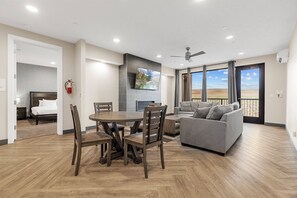 Two Bedroom Deluxe Condo | Living room | 32-inch Smart TV with digital channels, streaming services - Vacation Rentals at Sand Hollow Resort (Hurricane)