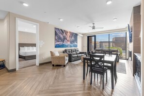Two Bedroom King Condo | Living room | 32-inch Smart TV with digital channels, streaming services - Vacation Rentals at Sand Hollow Resort (Hurricane)