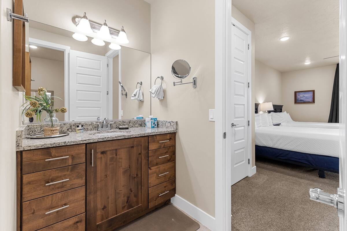 two bedroom condo | bathroom | free toiletries, hair dryer, towels, soap