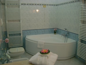 Suite | Bathroom | Separate bathtub and shower, free toiletries, hair dryer, bidet