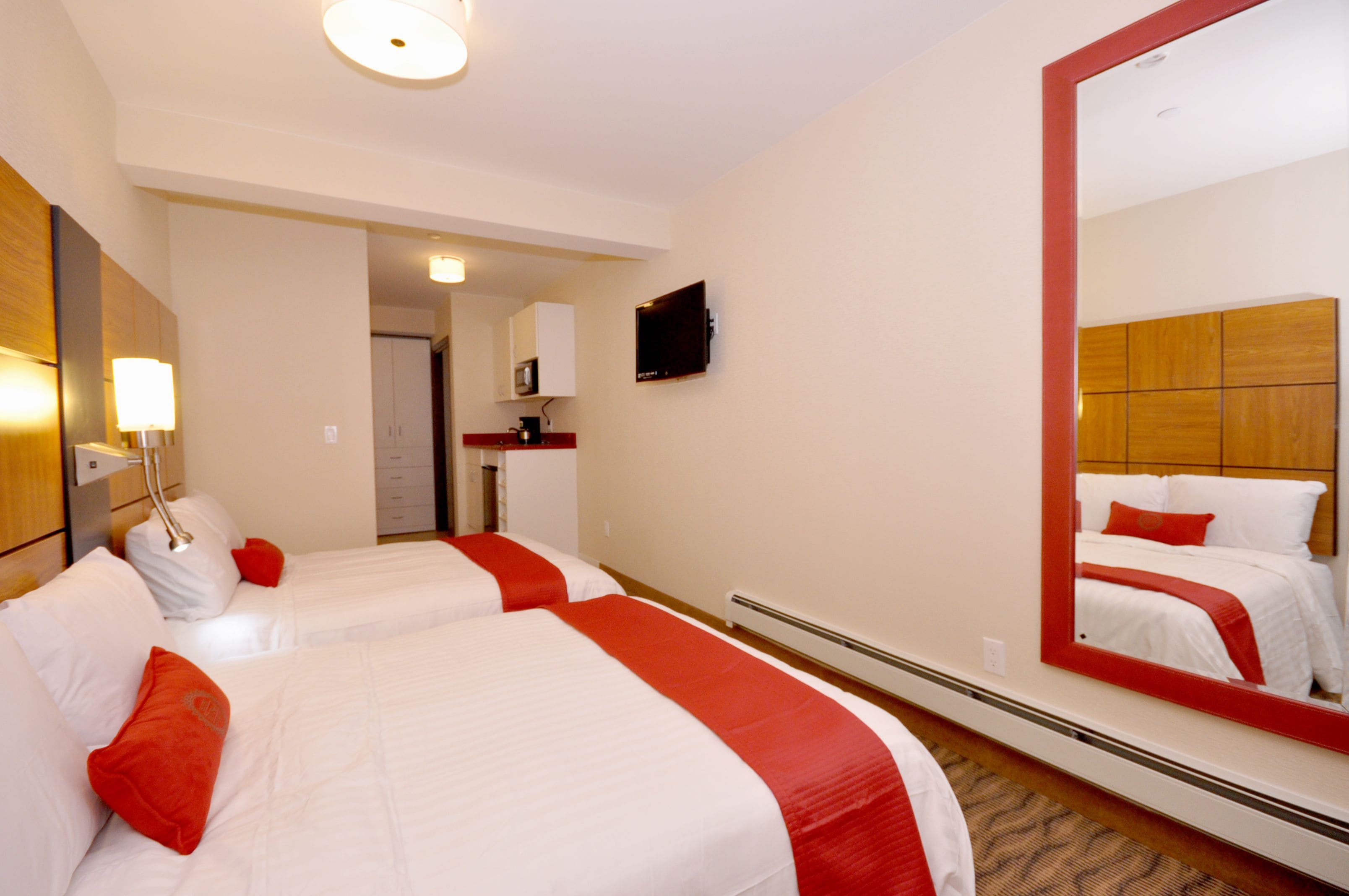 Deluxe Room, 2 Double Beds | Down comforters, desk, blackout drapes, iron/ironing board