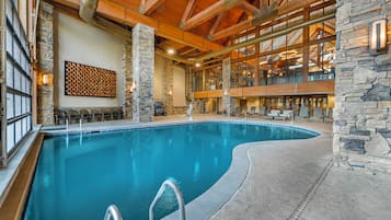 Indoor pool, seasonal outdoor pool, pool umbrellas, sun loungers