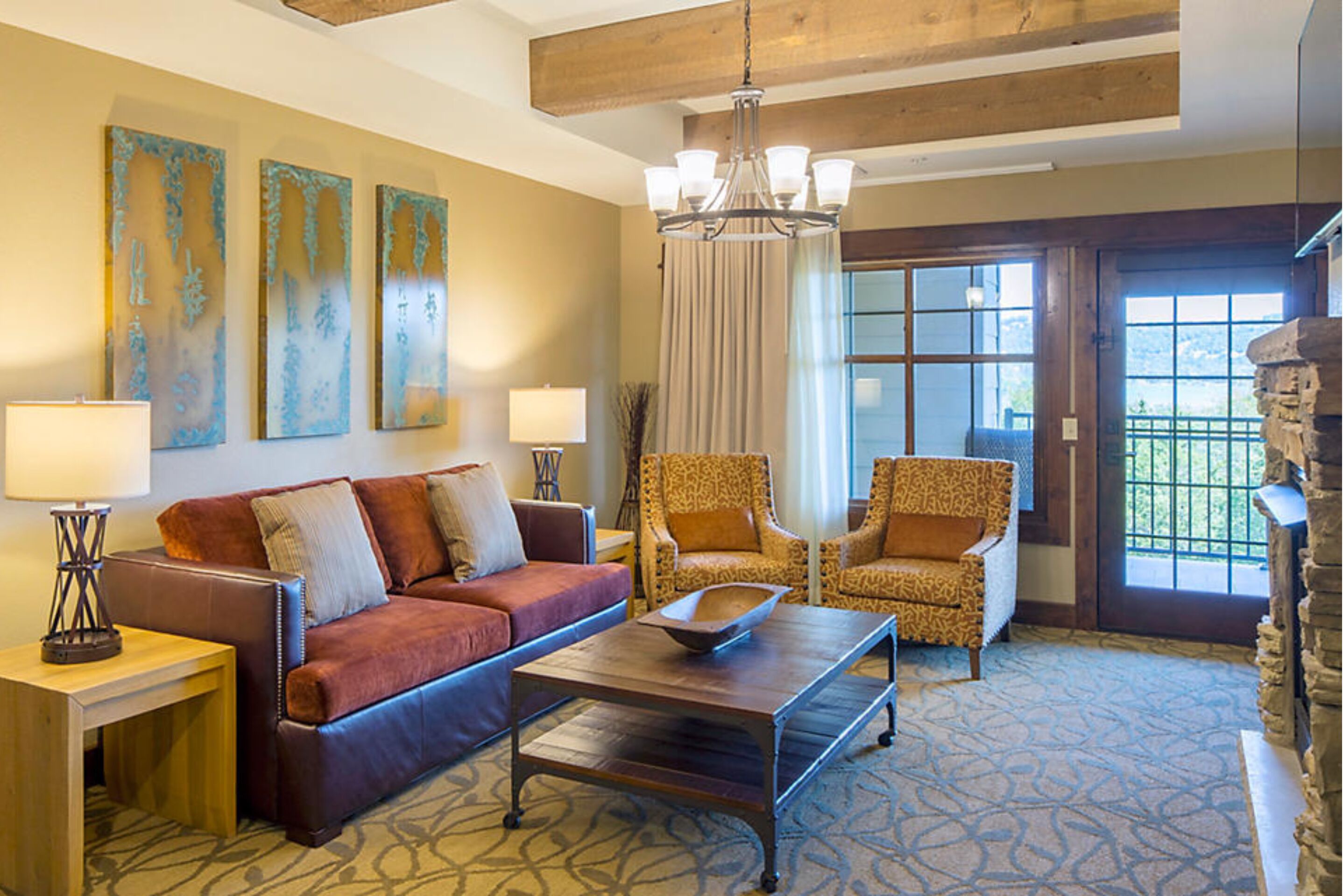 27-inch TV with cable channels, table tennis, video library