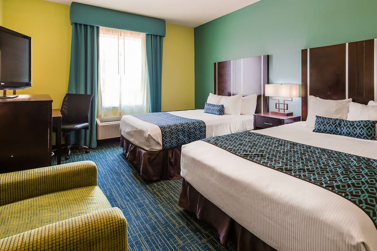 Pillow-top beds, in-room safe, desk, laptop workspace