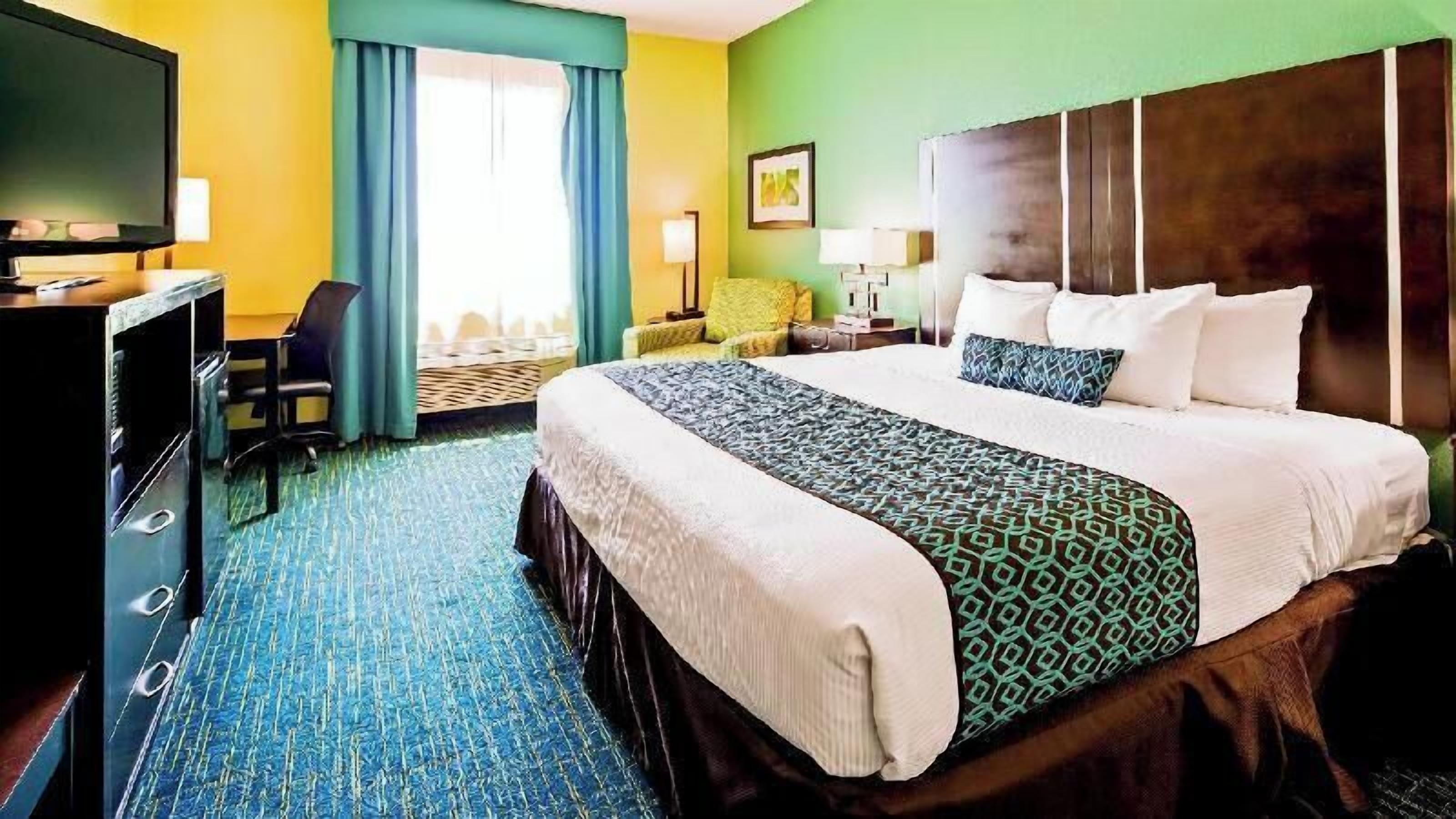 Pillow-top beds, in-room safe, desk, laptop workspace