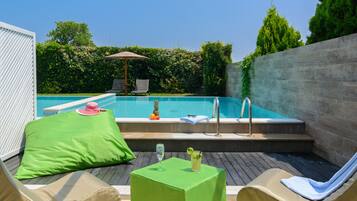 Bangalô luxo, piscina particular | Vista do quarto